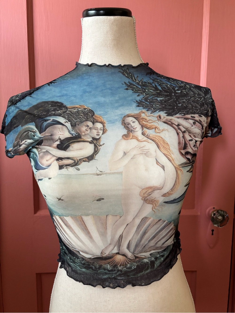 “Birth of Venus” Mesh Crop Top